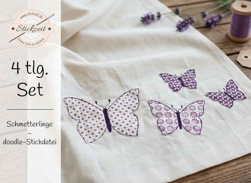 Schmetterling Set - doodle Stickdatei
